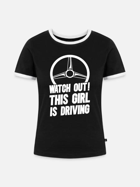 Füherscheinprüfung Führerschein Fahrprüfung - Frauen Kontrast-T-Shirt - Schwarz/Weiß