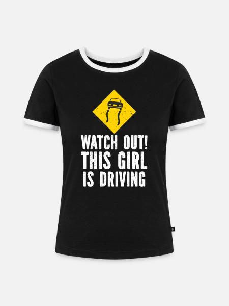 Füherscheinprüfung Führerschein Fahrprüfung - Frauen Kontrast-T-Shirt - Schwarz/Weiß
