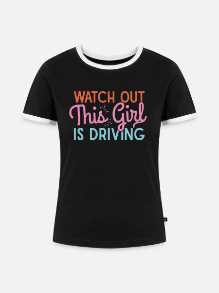 Füherscheinprüfung Führerschein Fahrprüfung - Frauen Kontrast-T-Shirt - Schwarz/Weiß