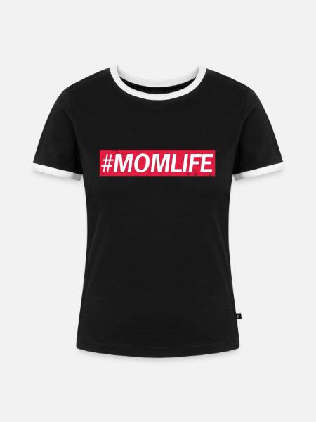 Mutter - Frauen Kontrast-T-Shirt - Schwarz/Weiß
