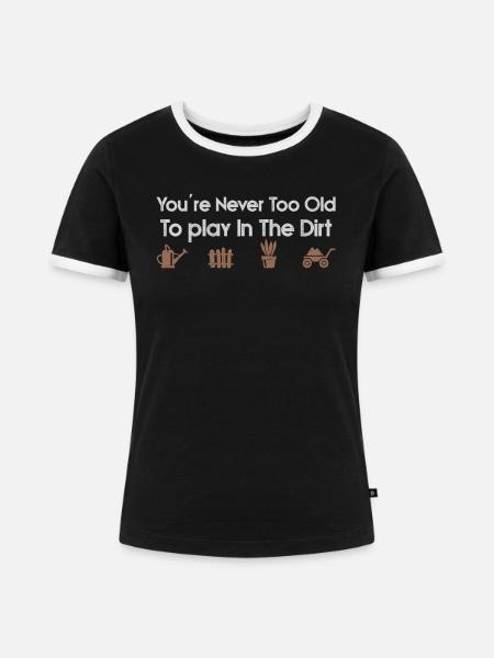 Garten - Frauen Kontrast-T-Shirt - Schwarz/Weiß