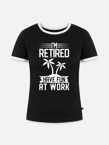 rentner - Frauen Kontrast-T-Shirt - Schwarz/Weiß