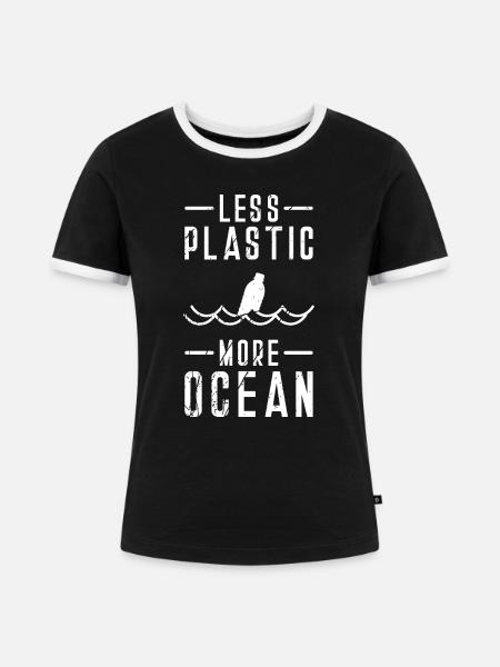 umwelt - Frauen Kontrast-T-Shirt - Schwarz/Weiß