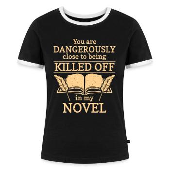 Autor Autorin Schriftsteller - Frauen Kontrast-T-Shirt - Schwarz/Weiß - Vorne - Selfina (174cm)