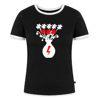 pis 8 Sterne anti pis Frauen streiken - Frauen Kontrast-T-Shirt - Schwarz/Weiß - Vorne - Selfina (174cm)