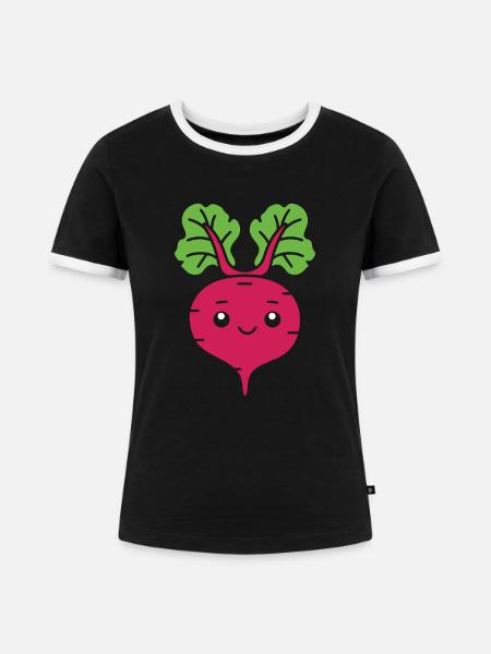 Rübe - Frauen Kontrast-T-Shirt - Schwarz/Weiß