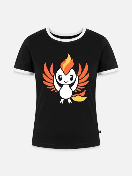 Phönix - Frauen Kontrast-T-Shirt - Schwarz/Weiß