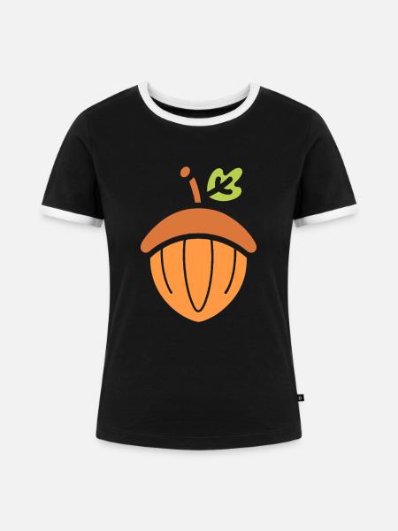 Eiche - Frauen Kontrast-T-Shirt - Schwarz/Weiß