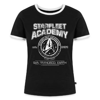 Star Trek Discovery Starfleet Academy - Frauen Kontrast-T-Shirt - Schwarz/Weiß - Vorne - Selfina (174cm)