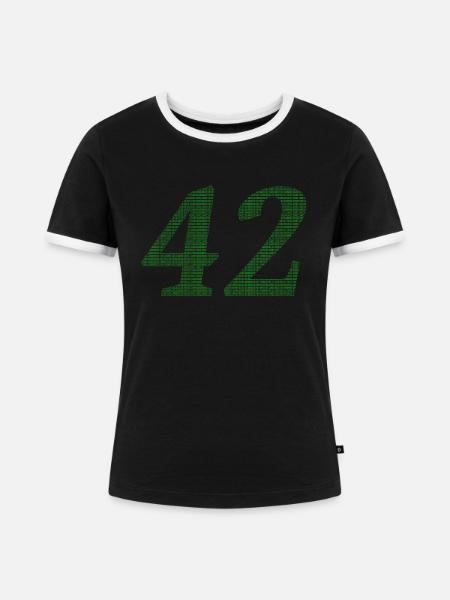 42 - Frauen Kontrast-T-Shirt - Schwarz/Weiß
