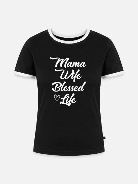 Mama Mutter - Frauen Kontrast-T-Shirt - Schwarz/Weiß