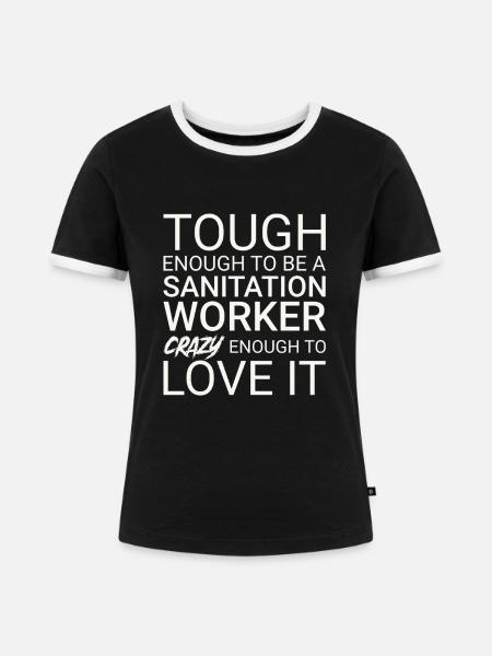 Sanitation worker Crazy - Frauen Kontrast-T-Shirt - Schwarz/Weiß