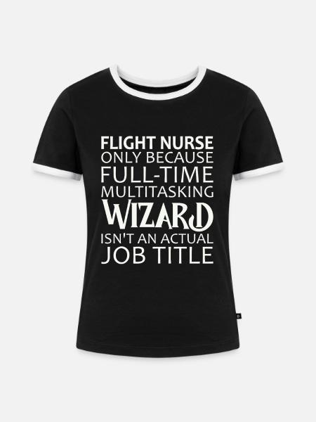 Flight Nurse Wizard Luftrettung - Frauen Kontrast-T-Shirt - Schwarz/Weiß