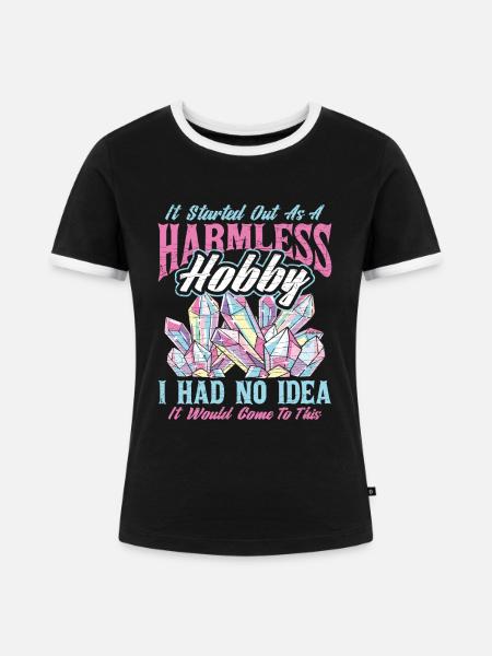 Kristalle Geschenk - Frauen Kontrast-T-Shirt - Schwarz/Weiß