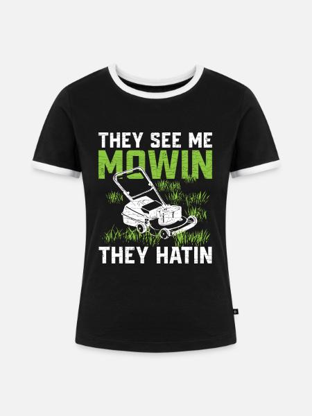 Mäher Mähen Rasenmäher Rasenmähen - Frauen Kontrast-T-Shirt - Schwarz/Weiß