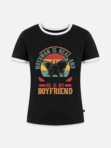Kryptozoologie Mothman - Frauen Kontrast-T-Shirt - Schwarz/Weiß