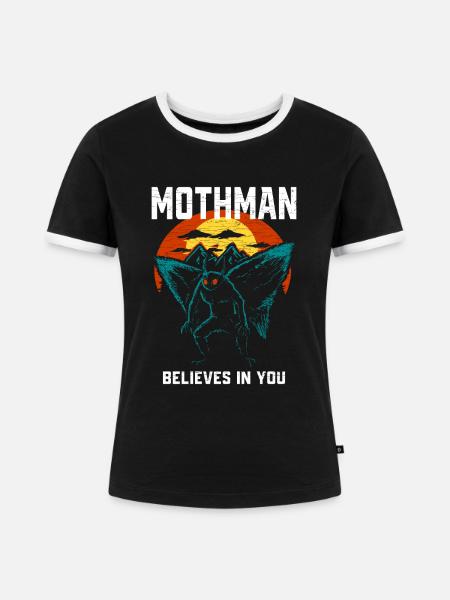 Mothman Kryptozoologie - Frauen Kontrast-T-Shirt - Schwarz/Weiß