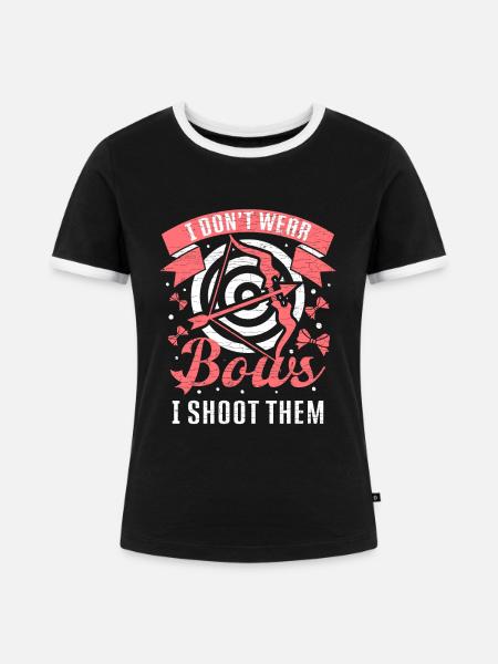 Bogenschießen Geschenk Bogensport - Frauen Kontrast-T-Shirt - Schwarz/Weiß