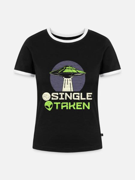 Alien Abduction Ufo - Frauen Kontrast-T-Shirt - Schwarz/Weiß