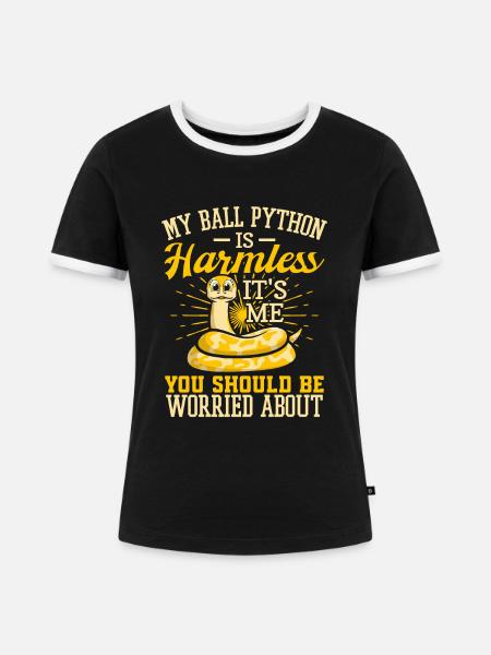 Königspython Schlange Python - Frauen Kontrast-T-Shirt - Schwarz/Weiß