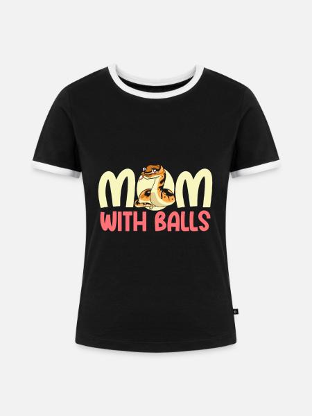 Königspython Python Schlange - Frauen Kontrast-T-Shirt - Schwarz/Weiß