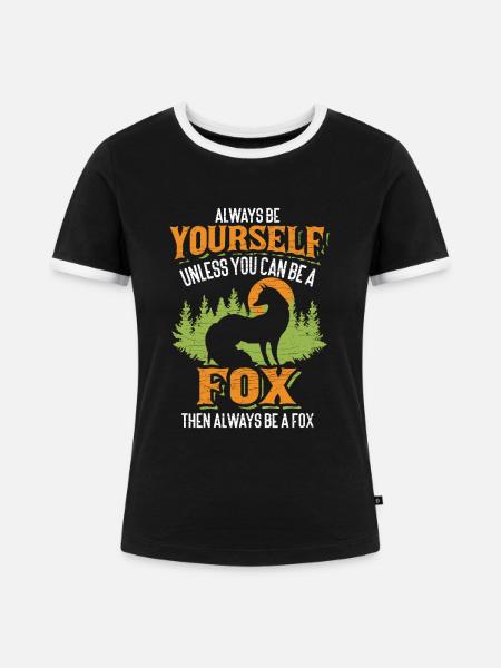 Fuchs Füchse - Frauen Kontrast-T-Shirt - Schwarz/Weiß