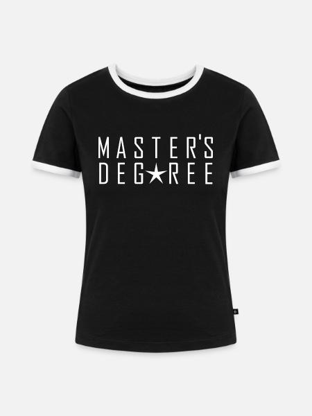 Master`s Degree - Frauen Kontrast-T-Shirt - Schwarz/Weiß