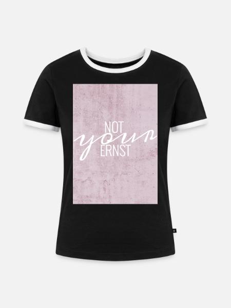 ernst - Frauen Kontrast-T-Shirt - Schwarz/Weiß
