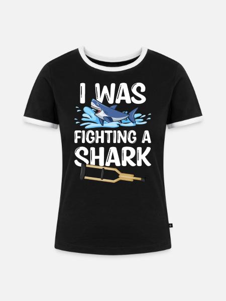 Gebrochenes Bein Spruch - Fraktur Gipsbein - Frauen Kontrast-T-Shirt - Schwarz/Weiß