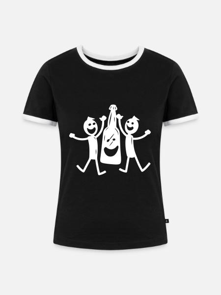Feiern Junggesellenabschied - Frauen Kontrast-T-Shirt - Schwarz/Weiß