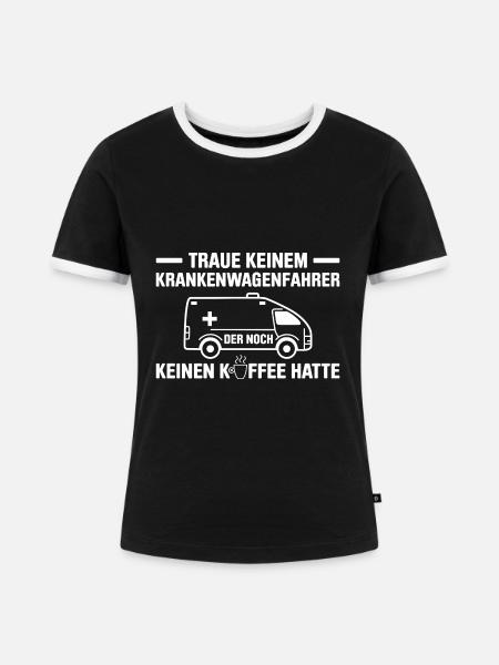 Krankenwagenfahrer Notfallfahrer Patiententranspor - Frauen Kontrast-T-Shirt - Schwarz/Weiß