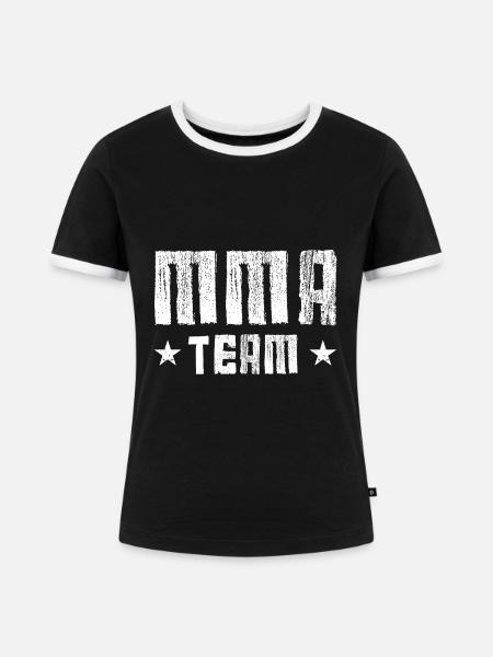 Mma Team - Frauen Kontrast-T-Shirt - Schwarz/Weiß