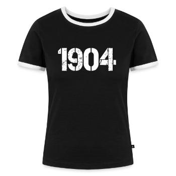 Schalke - Frauen Kontrast-T-Shirt - Schwarz/Weiß - Vorne - Selfina (174cm)