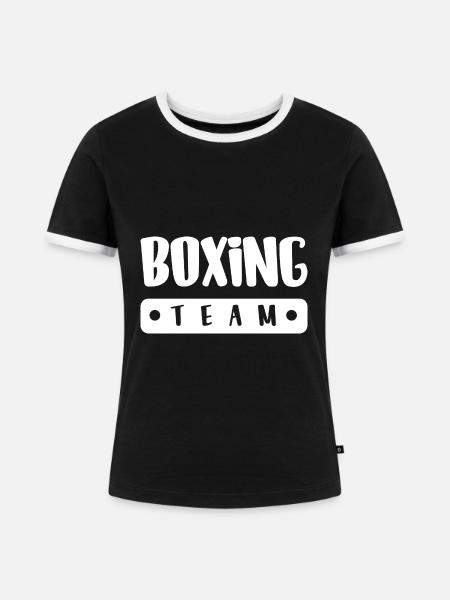 Boxing Team - Frauen Kontrast-T-Shirt - Schwarz/Weiß