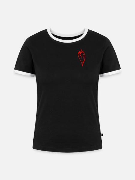 Chilli Pfeffer / Chilischote - Frauen Kontrast-T-Shirt - Schwarz/Weiß