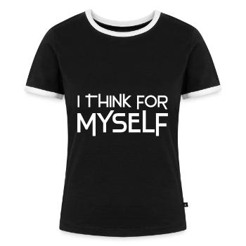 Atheismus - Frauen Kontrast-T-Shirt - Schwarz/Weiß - Vorne - Selfina (174cm)