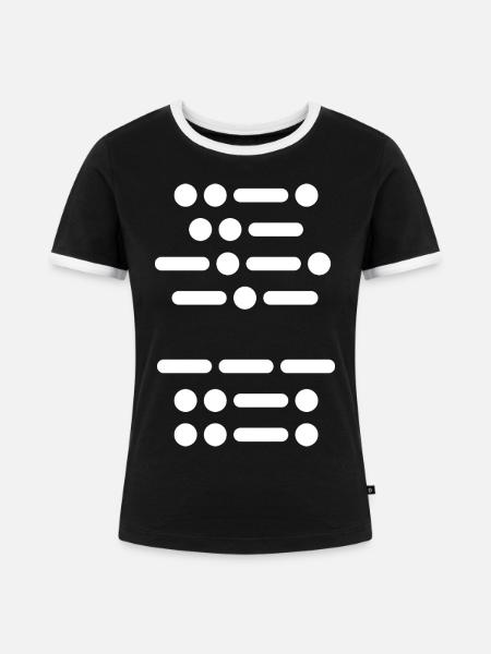 Verpiss dich im Morsecode - Frauen Kontrast-T-Shirt - Schwarz/Weiß
