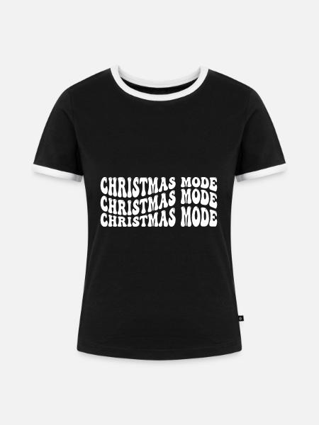 Christmas mode - Frauen Kontrast-T-Shirt - Schwarz/Weiß