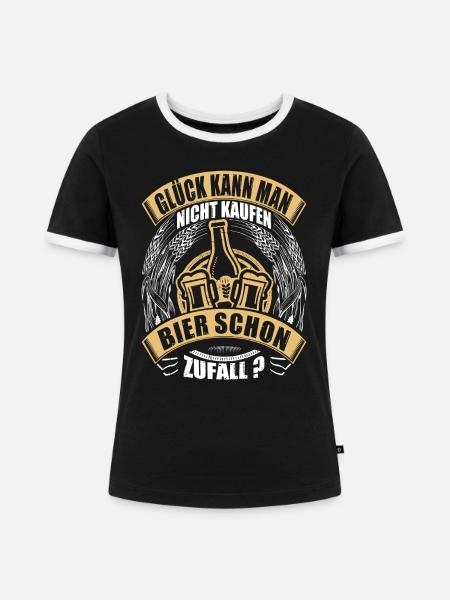 Zufall ? - Frauen Kontrast-T-Shirt - Schwarz/Weiß