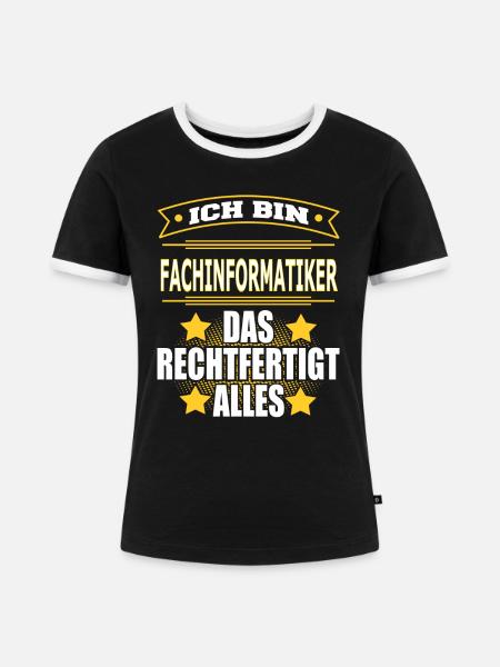 FACHINFORMATIKER - Frauen Kontrast-T-Shirt - Schwarz/Weiß