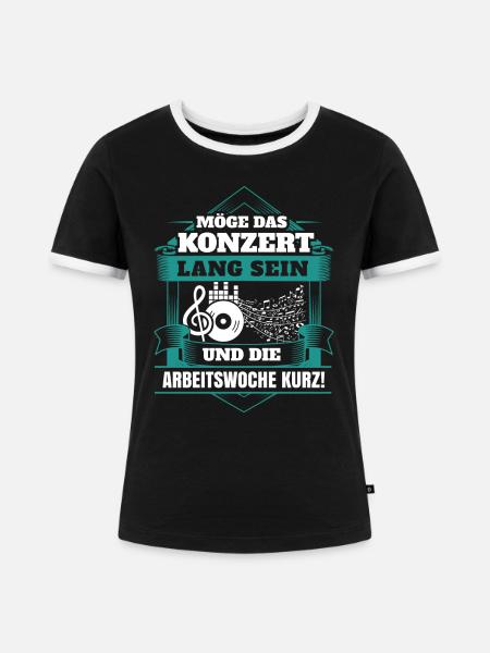 Musik - Konzert lang sein - Frauen Kontrast-T-Shirt - Schwarz/Weiß