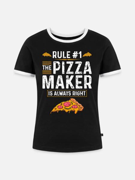 Pizza Baker Männer Pizzabäcker - Frauen Kontrast-T-Shirt - Schwarz/Weiß