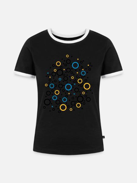 Colour Bubbles - Frauen Kontrast-T-Shirt - Schwarz/Weiß