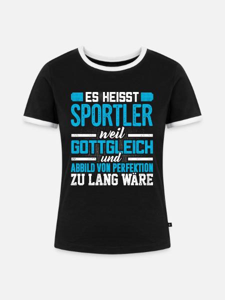 SPORTLER - Perfekt - Frauen Kontrast-T-Shirt - Schwarz/Weiß