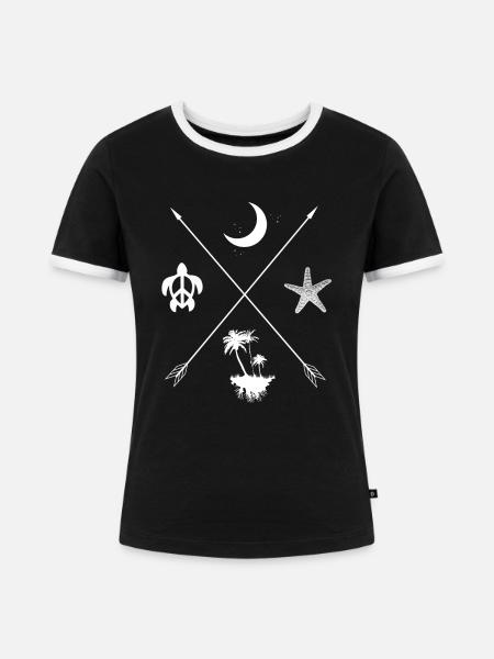 Himmlischen - Frauen Kontrast-T-Shirt - Schwarz/Weiß