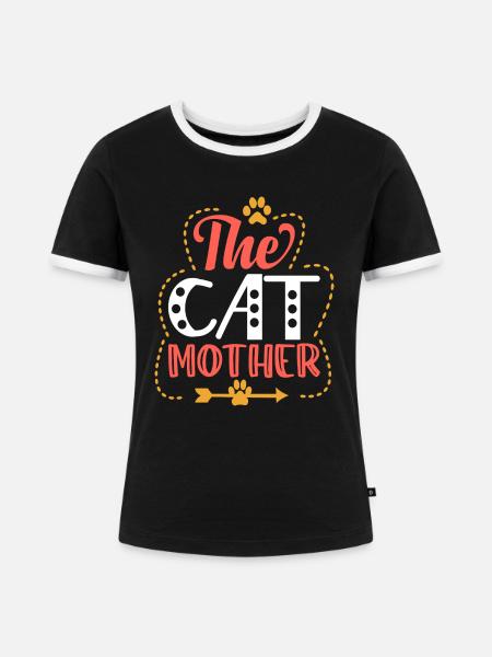 Katzen - Mutter der Katzen - Frauen Kontrast-T-Shirt - Schwarz/Weiß