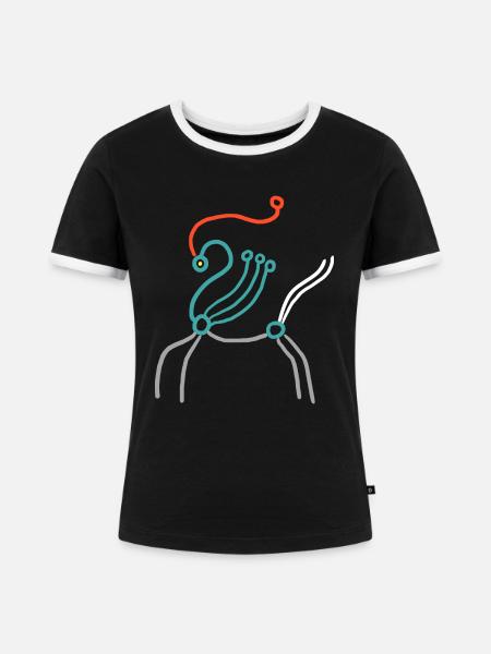 Pferd Avatar - Frauen Kontrast-T-Shirt - Schwarz/Weiß