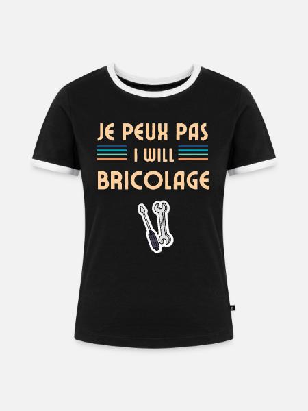 Ich kann nicht DIY - Frauen Kontrast-T-Shirt - Schwarz/Weiß