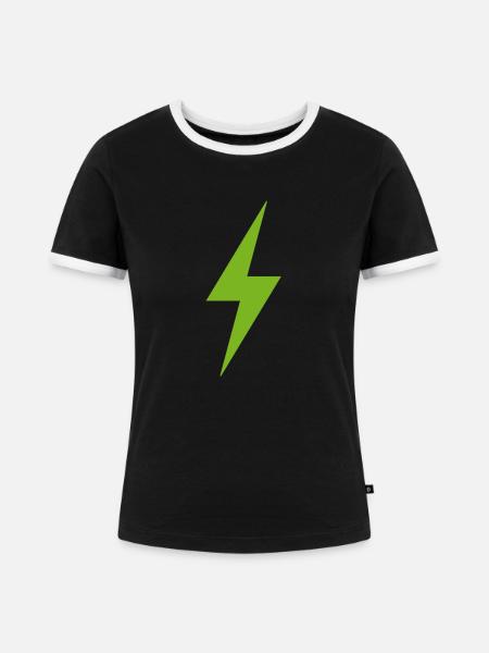 Elektrizität - Frauen Kontrast-T-Shirt - Schwarz/Weiß