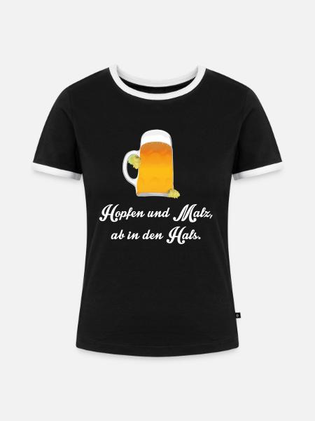 bier - Frauen Kontrast-T-Shirt - Schwarz/Weiß